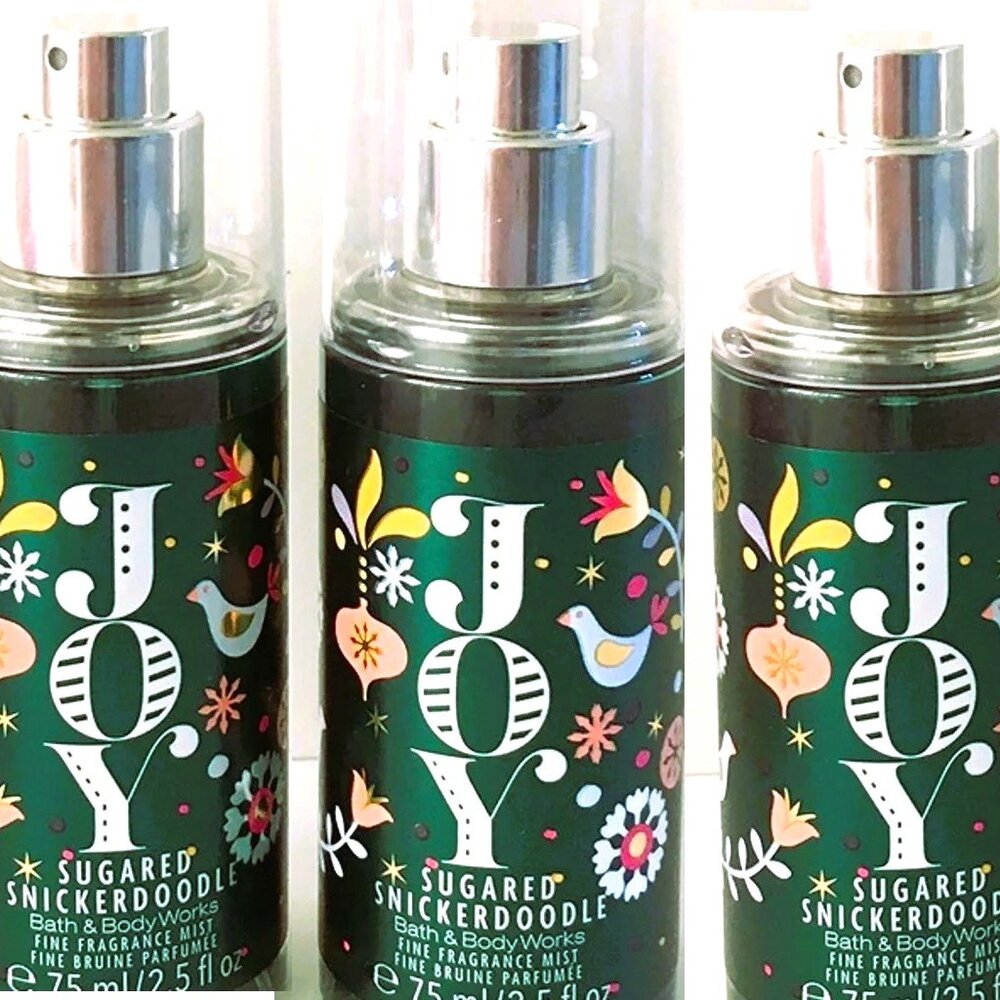 3 pc Set Bath & Body Works JOY Sugared Snickerdoodle Fragrance Mist & Hand Cream